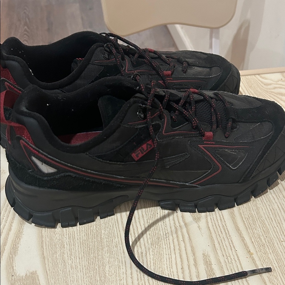 Black and Red Athletic Sneakers FILA
